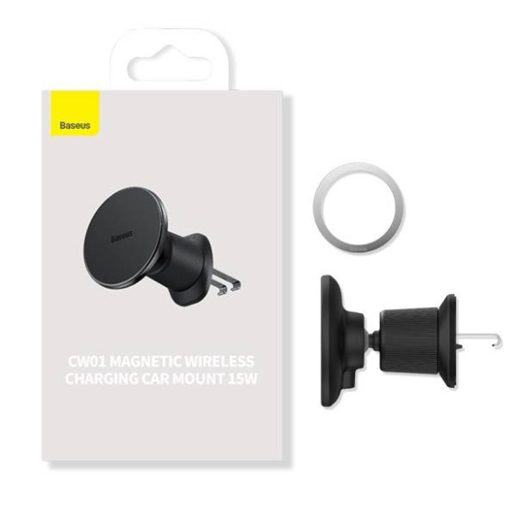 Baseus CW01 3w1 | Uchwyt samochodowy z ładowaniem indukcyjnym MagSafe do iPhone 15W + ładowarka samochodowa Type-C 25W