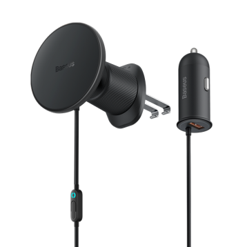 Baseus CW01 3w1 | Uchwyt samochodowy z ładowaniem indukcyjnym MagSafe do iPhone 15W + ładowarka samochodowa USB-A 25W