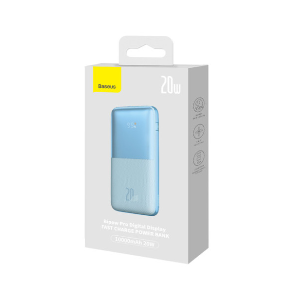 Baseus Bipow Pro | Power Bank 10000mAh 20W z kablem USB-C PD QC Samsung AFC Overseas Edition