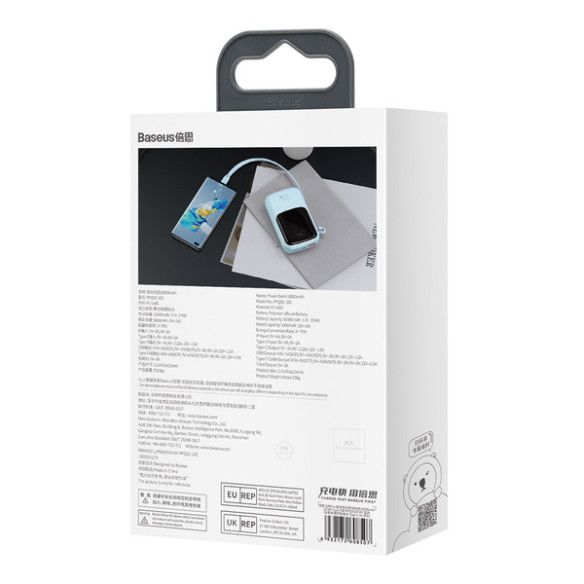 Baseus Qpow Pro | Power Bank 10000mAh PD 22.5W QC3.0 z kablem USB-C