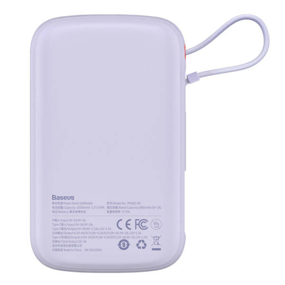 Baseus Qpow Pro | Power Bank 10000mAh PD 22.5W QC3.0 z kablem USB-C