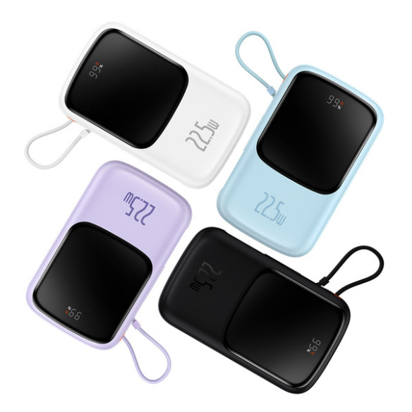 Baseus Qpow Pro | Power Bank 10000mAh PD 22.5W QC3.0 z kablem USB-C Overseas Edition