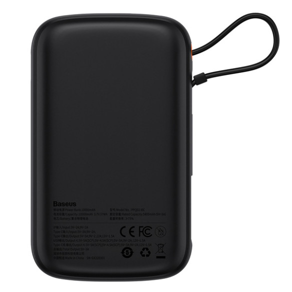 Baseus Qpow Pro | Power Bank 10000mAh PD 22.5W QC3.0 z kablem USB-C Overseas Edition