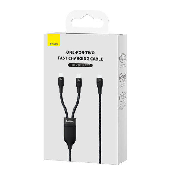 Baseus Flash Series 2 | Kabel 2w1 USB-C - Type-C/Type-C PD 100W 1.5m