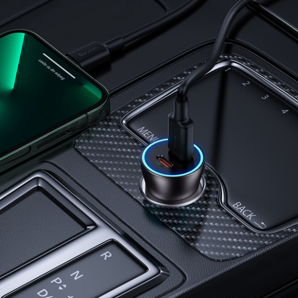 Baseus Golden Contactor Pro | Ładowarka samochodowa 2x USB-C 40W QC 3.0 PD Samsung AFC