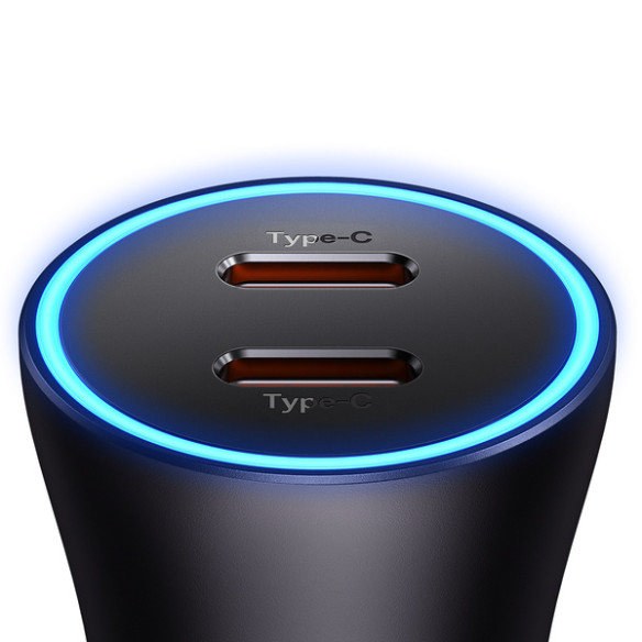 Baseus Golden Contactor Pro | Ładowarka samochodowa 2x USB-C 40W QC 3.0 PD Samsung AFC