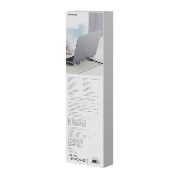 Baseus EliteJoy Gen2 12-Port | Adapter Hub 12w1 USB Type-C Data i PD / 2x HDMI / DP / RJ45 / SD/TF/ USB*3 / Audio do MacBook