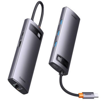 Baseus StarJoy 6-Port | Adapter HUB USB-C - HDMI/ 3*USB3.0/ RJ45/ PD 100W