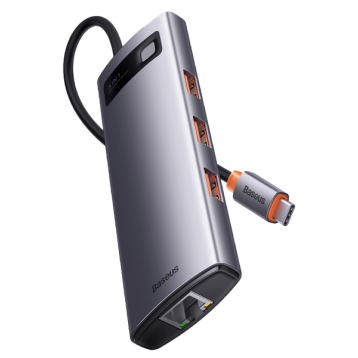 Baseus StarJoy 8-Port | Adapter HUB USB-C - HDMI/ 3*USB3.0/ RJ45/ SD/TF / PD 100W