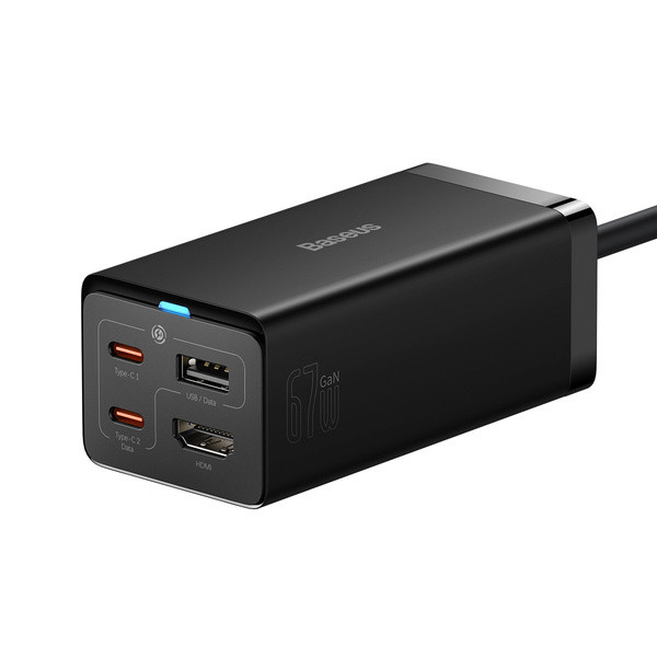 Baseus GAN5 Pro | Ładowarka sieciowa zasilacz adapter hub 2x USB-C USB-A PD HDMI 4K 67W
