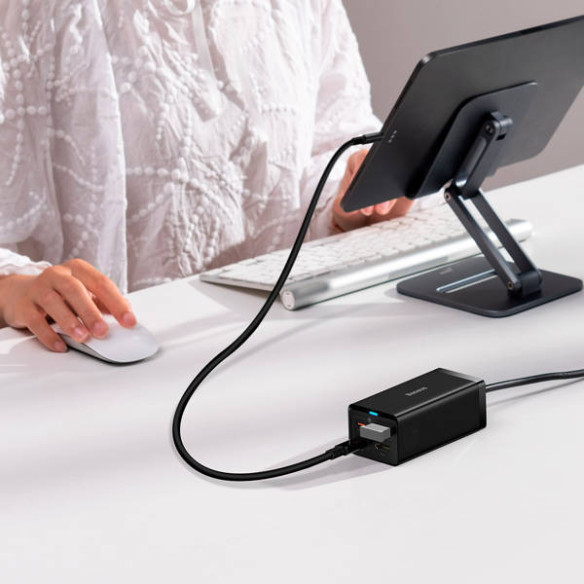Baseus GAN5 Pro | Ładowarka sieciowa zasilacz adapter hub 2x USB-C USB-A PD HDMI 4K 67W