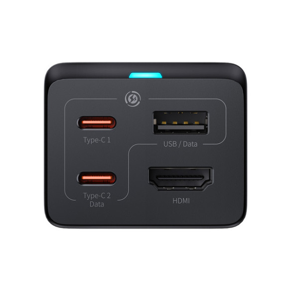 Baseus GAN5 Pro | Ładowarka sieciowa zasilacz adapter hub 2x USB-C USB-A PD HDMI 4K 67W