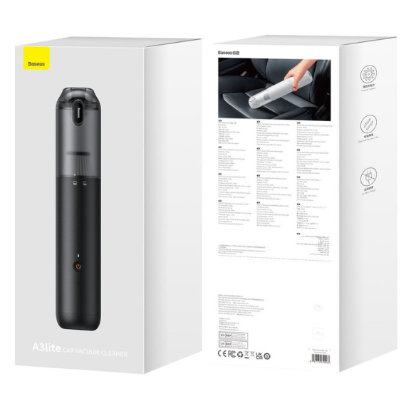 Baseus A3 Lite | Odkurzacz samochodowy bezprzewodowy Pompka 100W 12000Pa