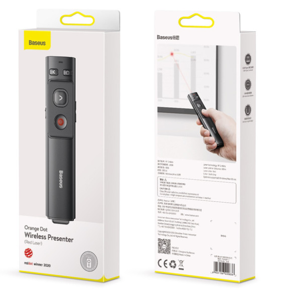 Baseus Orange Dot | Prezenter laser wskaźnik pilot bezprzewodowy do prezentacji