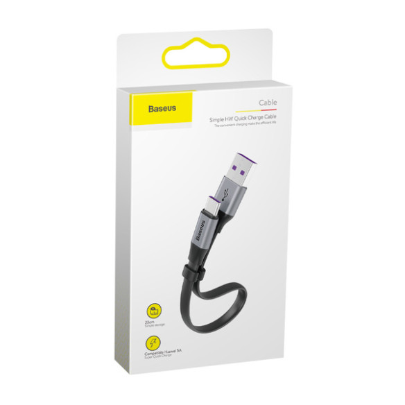 Baseus Simple HW | Kabel USB - Type-C do Huawei 40W 5A 23cm