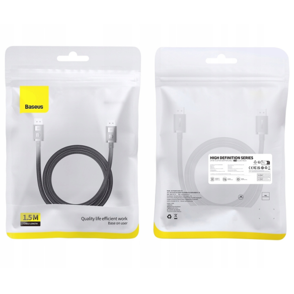 Baseus High Definition | Kabel przewód Display Port DP- Display Port DP 8K60Hz FULL HD HDR 1.5m