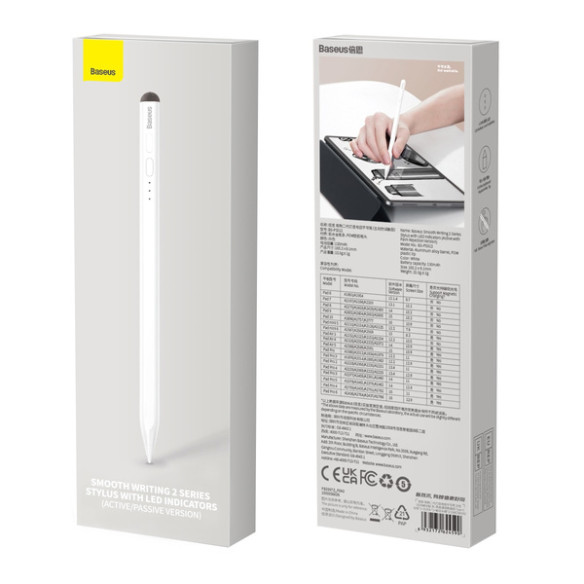 Baseus Smooth Writing 2 | Rysik pojemnościowy aktywny / pasywny Stylus Pen do Apple iPad z wskaźnikami ładowania LED