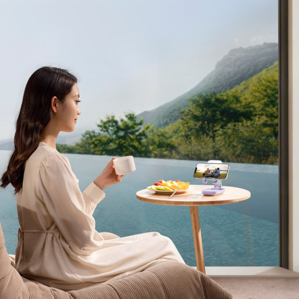 Baseus Seashell | Uchwyt biurowy podstawka stojak składany przenośny z lusterkiem do telefonów do 7"