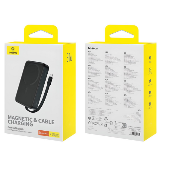 Baseus Magnetic Mini | Power Bank 10000mAh 30W z Szybkim Ładowaniem i MagSafe