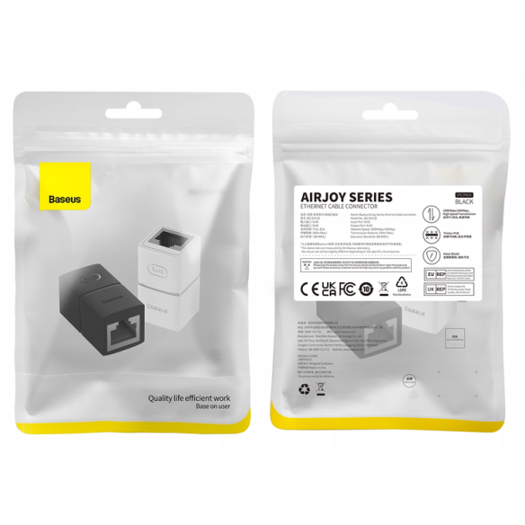 Baseus AirJoy | Łącznik kabli przedłużacz beczka LAN RJ45 2szt