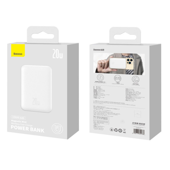 Baseus Magnetic Mini | Power Bank 10000mAh 20W z ładowaniem bezprzewodowym MagSafe Overseas Edition