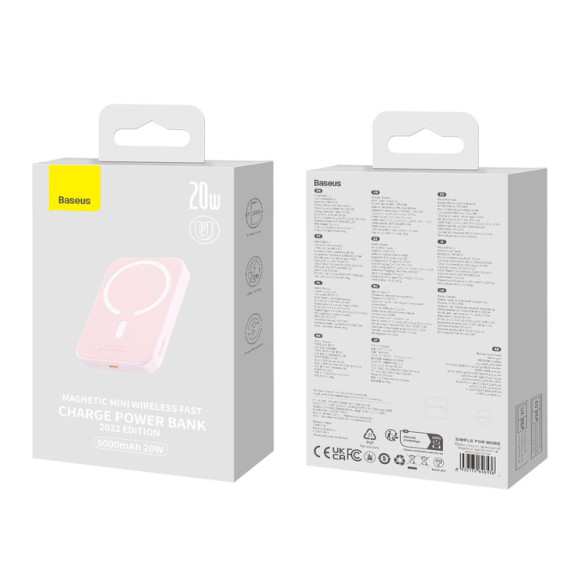Baseus Magnetic Mini | Power Bank 6000mAh 20W, z ładowaniem bezprzewodowym MagSafe