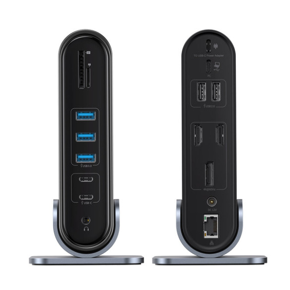 Baseus UnionJoy | Adapter HUB Type-C 17w1 2x HDMI DP 3x USB3.0 RJ45 4xType-C SD/TF AUX 100W