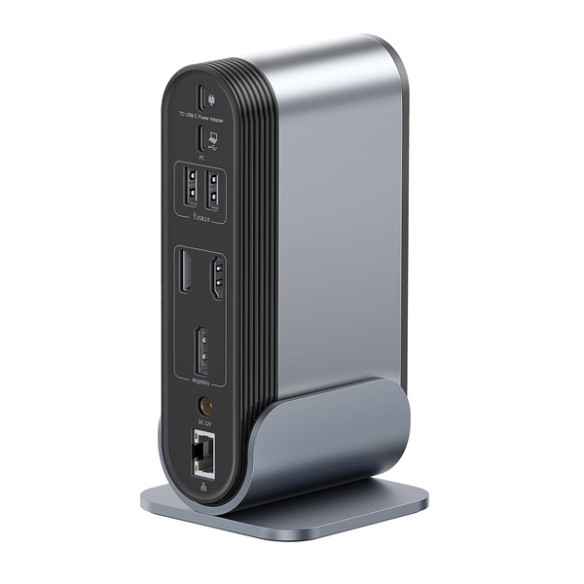 Baseus UnionJoy | Adapter HUB Type-C 17w1 2x HDMI DP 3x USB3.0 RJ45 4xType-C SD/TF AUX 100W