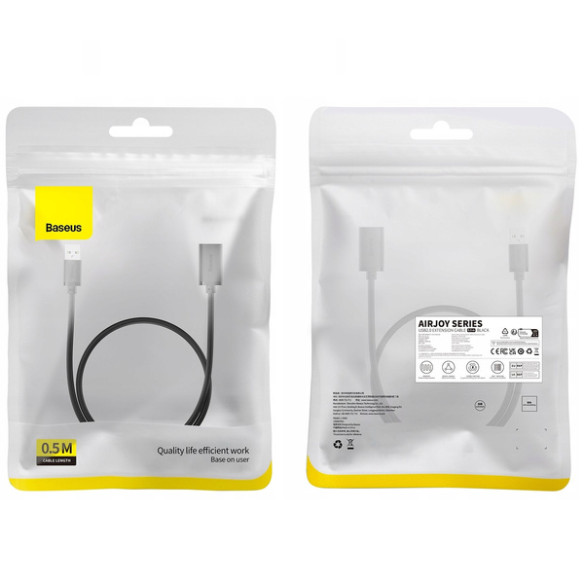 Baseus AirJoy | Kabel przedłużacz przewód USB 2.0 męski - USB 2.0 żeński 0.5m