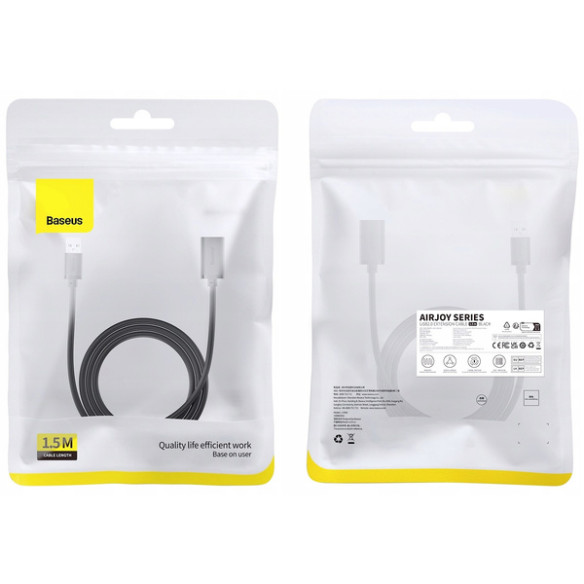 Baseus AirJoy | Kabel przedłużacz przewód USB 2.0 męski - USB 2.0 żeński 1.5m