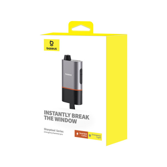 Baseus SharpTool 3w1 | Młotek bezpieczeństwa do szyb nóż do pasów latarka SOS 3w1