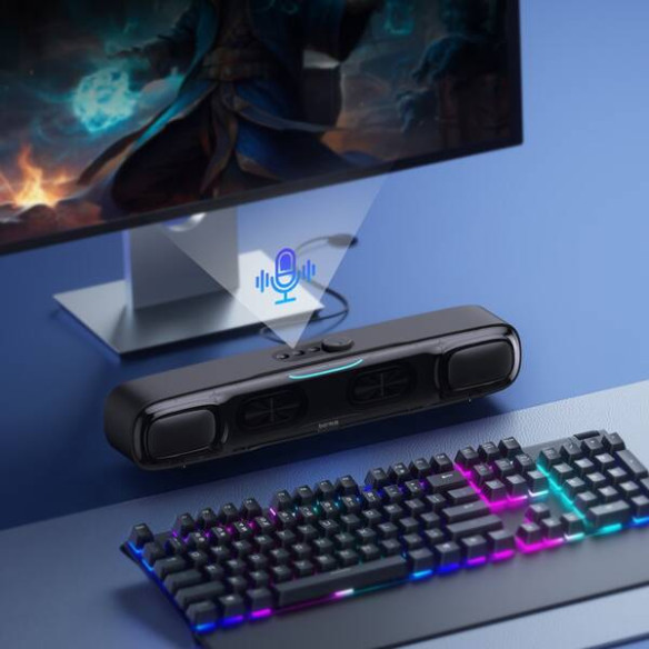 Baseus AeQur DS10 | Głośnik mini soundbar bezprzewodowy Bluetooth 5.3 Mini Jack 3.5mm Audio AUX