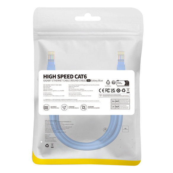 Baseus High Speed CAT6 | Kabel internetowy RJ45 2m EOL