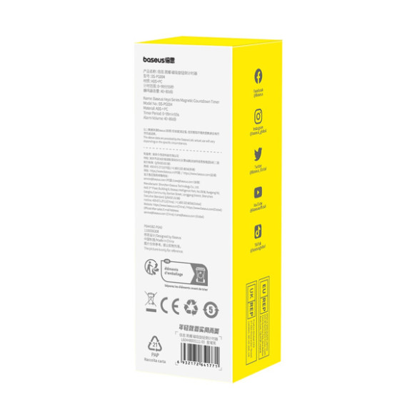 Baseus Heyo | Stoper minutnik timer  kuchenny cyfrowy magnetyczny LED