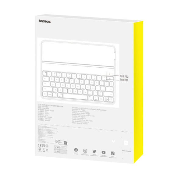 Baseus Brilliance | Etui obudowa case z klawiaturą magnetyczne do Apple iPad Pro 12.9" 2018 / 2020 / 2021 / 2022