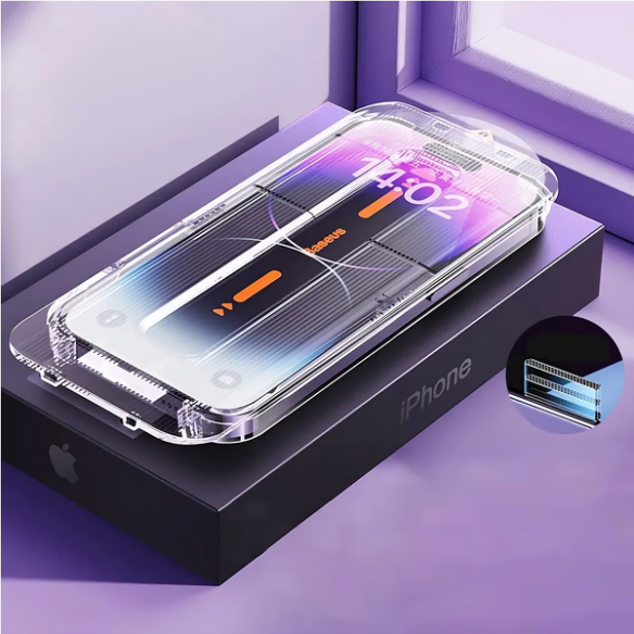 Baseus Sapphire P60057504203-02 | Szkło hartowane ochronne pełne 9H do Apple iPhone 15 Plus + aplikator