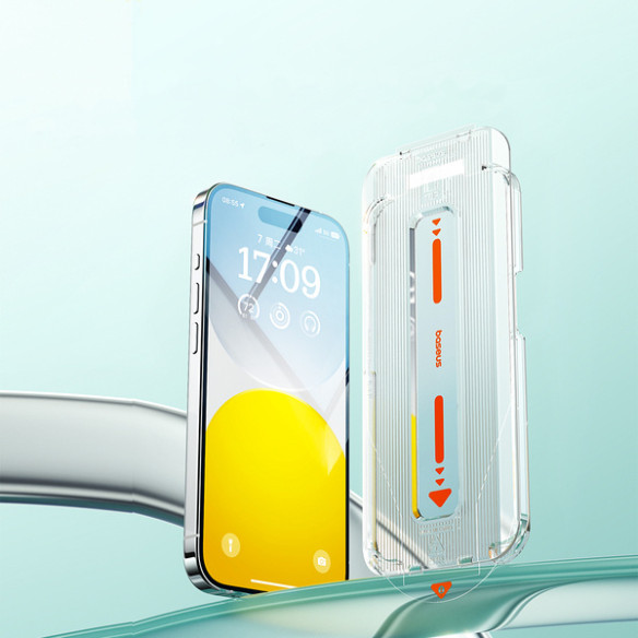 Baseus Sapphire P60057504203-02 | Szkło hartowane ochronne pełne 9H do Apple iPhone 15 Plus + aplikator