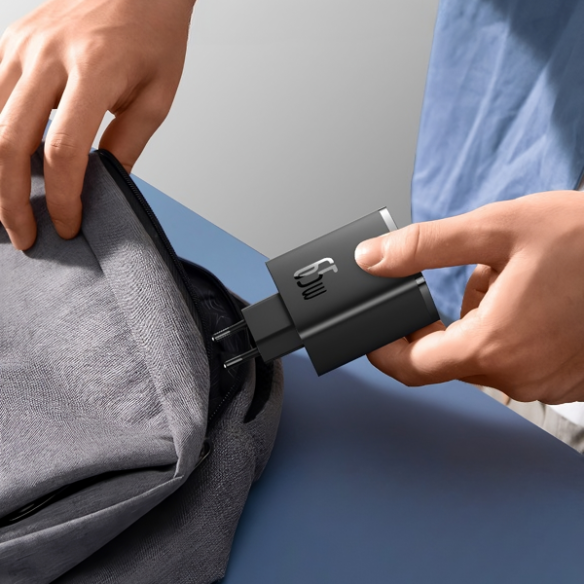 Baseus GaN5 Cube Pro | Ładowarka sieciowa zasilacz 3x USB-C USB-A 65W Power Delivery 3.0 QC 3.0 Huawei SCP FCP AFC PPS