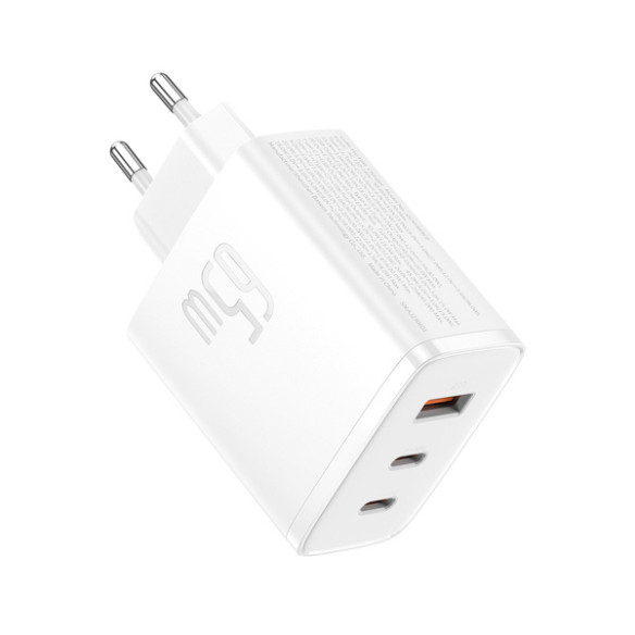 Baseus GaN5 Cube Pro | Ładowarka sieciowa zasilacz 3x USB-C USB-A 65W Power Delivery 3.0 QC 3.0 Huawei SCP FCP AFC PPS