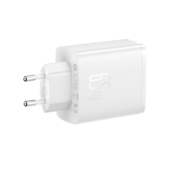 Baseus GaN5 Cube Pro | Ładowarka sieciowa zasilacz 3x USB-C USB-A 65W Power Delivery 3.0 QC 3.0 Huawei SCP FCP AFC PPS