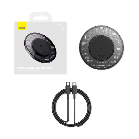 Baseus Simple 2 | Szybka ładowarka indukcyjna bezprzewodowa Qi 15W