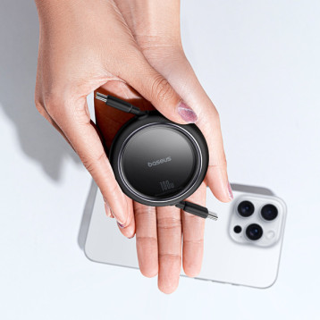 Baseus Free2Draw Mini | Kabel z regulacją długości USB-C Type-C Power Delivery 100W 1m 