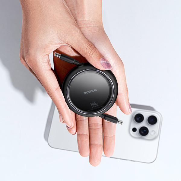 Baseus Free2Draw Mini | Kabel z regulacją długości USB-C Type-C Power Delivery 100W 1m 