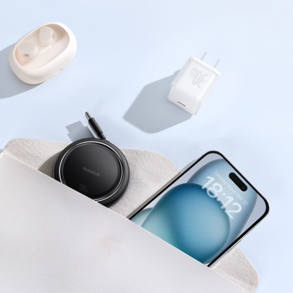 Baseus Free2Draw Mini | Kabel z regulacją długości USB-C Type-C Power Delivery 100W 1m 