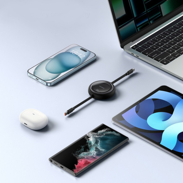 Baseus Free2Draw Mini | Kabel z regulacją długości USB-C Type-C Power Delivery 100W 1m 