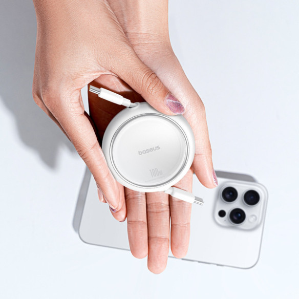 Baseus Free2Draw Mini | Kabel z regulacją długości USB-C Type-C Power Delivery 100W 1m 