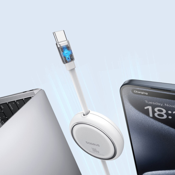 Baseus Free2Draw Mini | Kabel z regulacją długości USB-C Type-C Power Delivery 100W 1m 