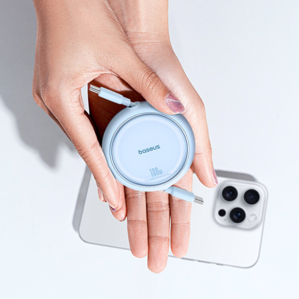 Baseus Free2Draw Mini | Kabel z regulacją długości USB-C Type-C Power Delivery 100W 1m 