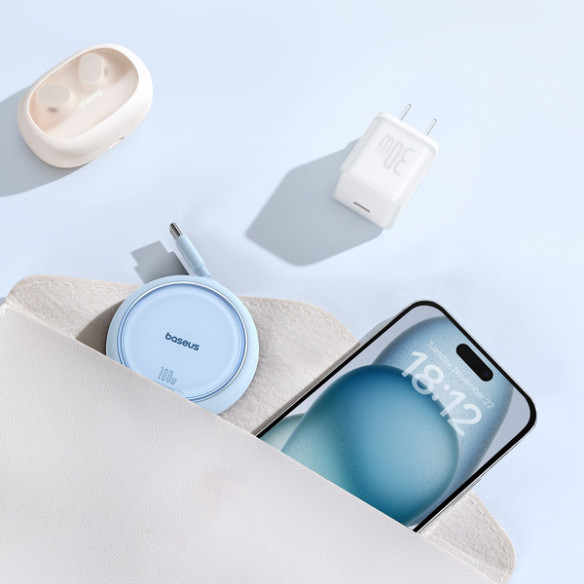 Baseus Free2Draw Mini | Kabel z regulacją długości USB-C Type-C Power Delivery 100W 1m 