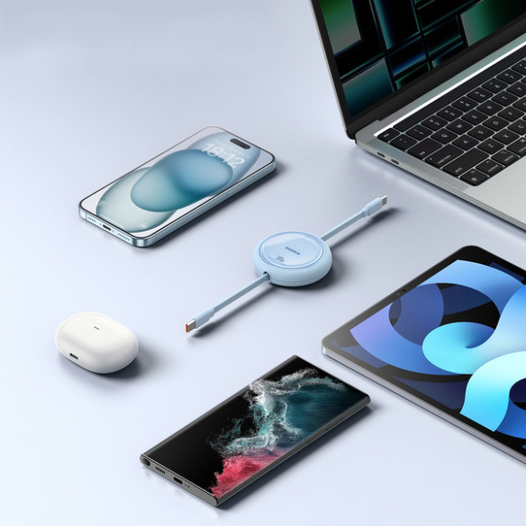 Baseus Free2Draw Mini | Kabel z regulacją długości USB-C Type-C Power Delivery 100W 1m 